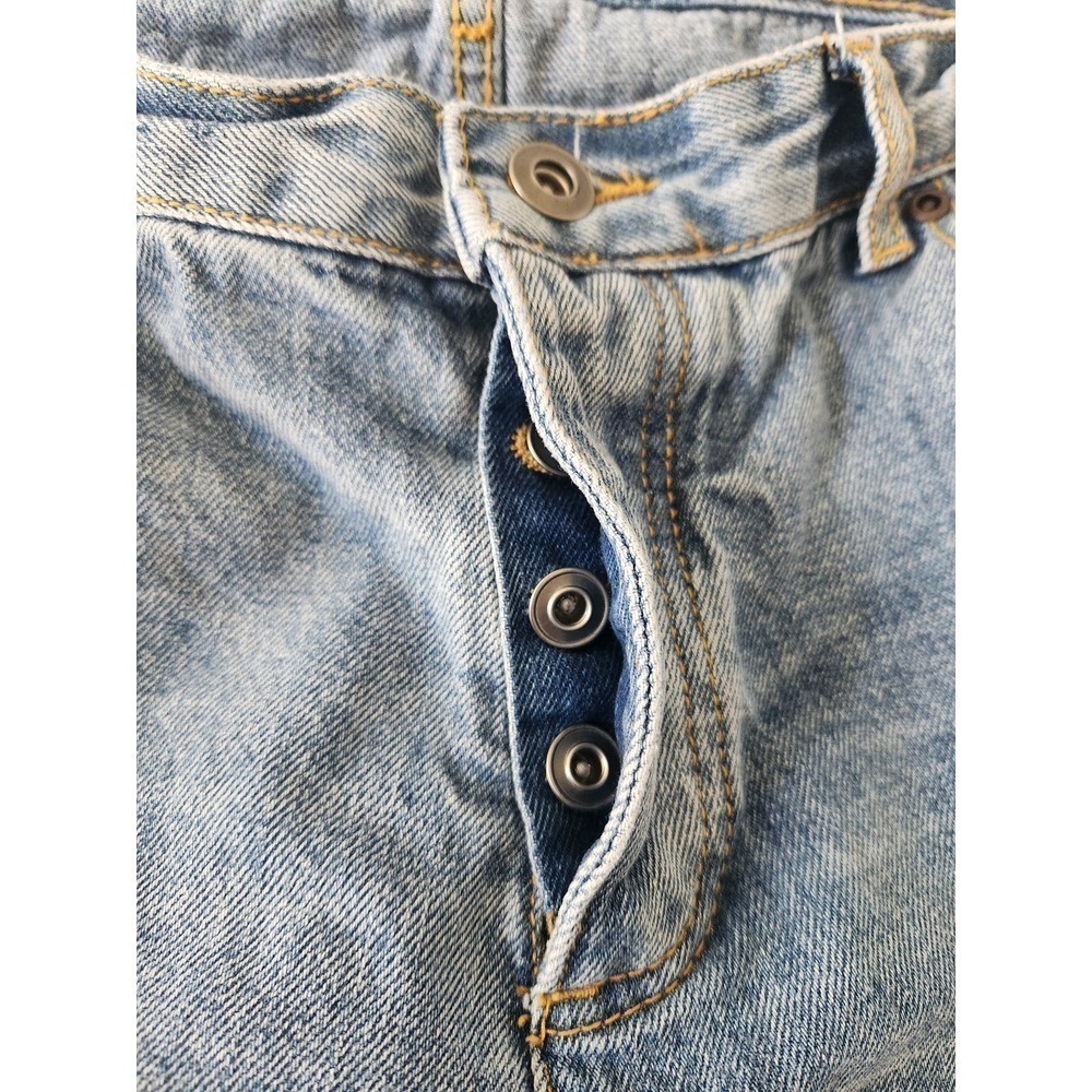 Avec Les Filles Med Wash Distressed Straight Leg Sz 31 button fly beach boho - Picture 4 of 12